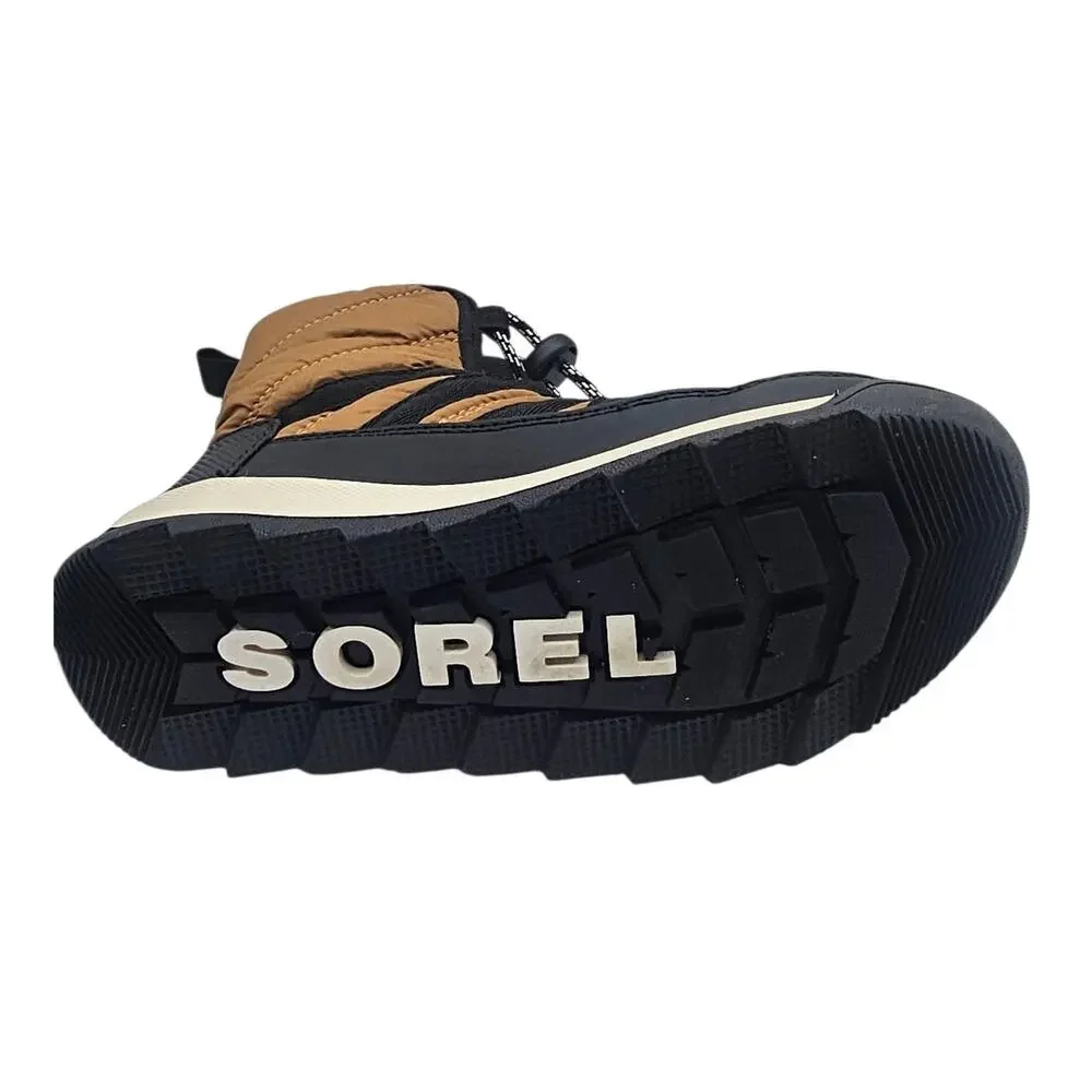 Sorel Kids Elk/Black Whitney II Short Lace Snow Waterproof Winter Utility Boots